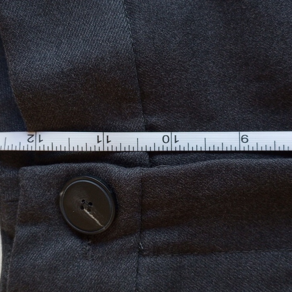 Zara High Rise Pleated Button-Cuff Crop Trousers XS Dark Gray - Picture 10 of 11